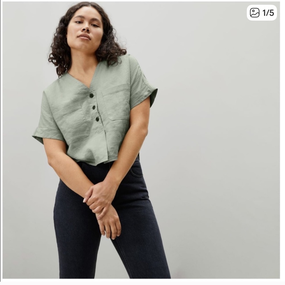 Everlane Women's Light Sage Linen Shirt
